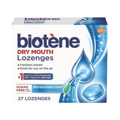 GlaxoSmithKline 115942 Biotene Lozenges Sugar-Free With Xylitol Refreshing Mint 27 Lozenges 12/Pk