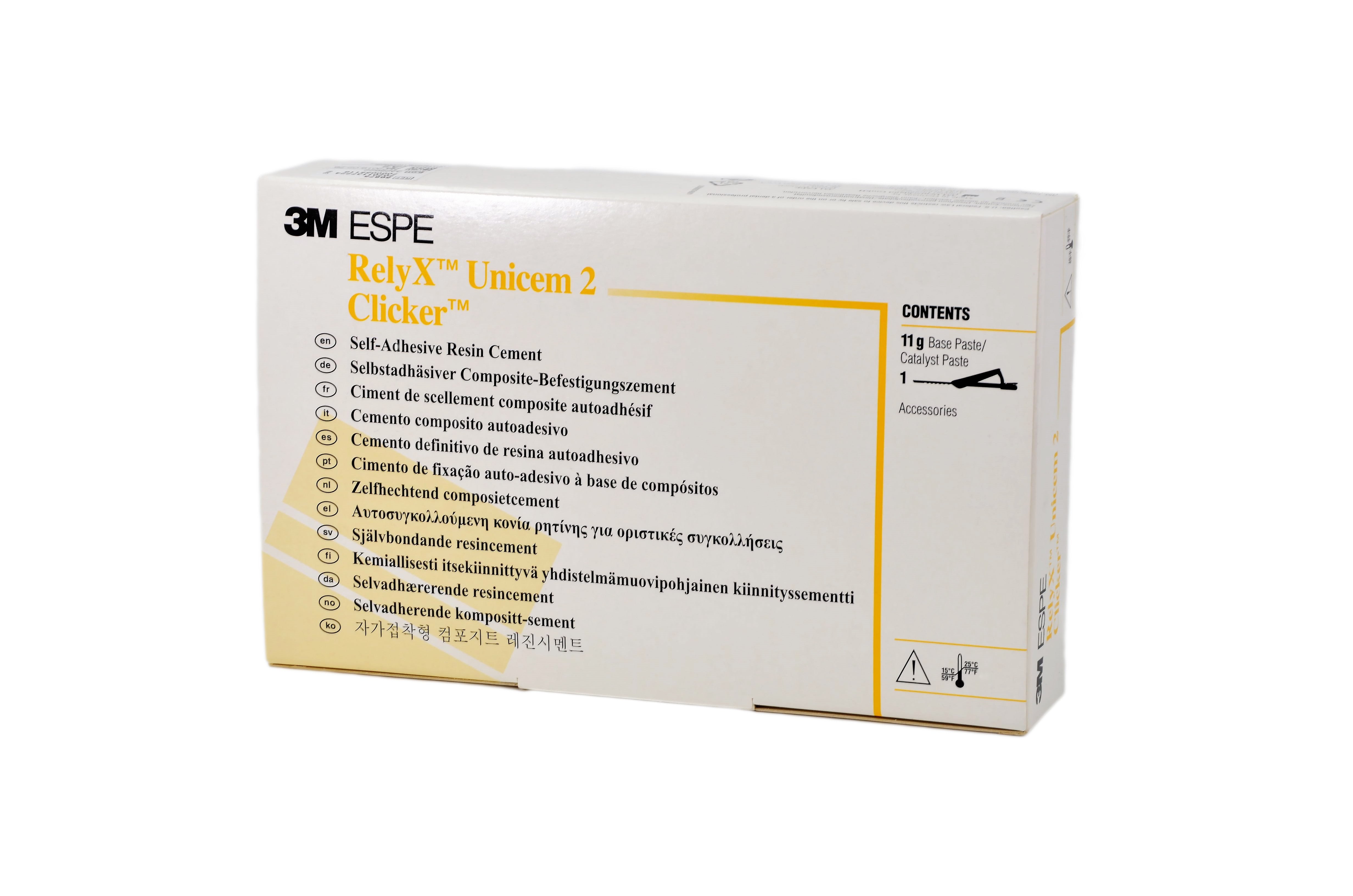 3M ESPE 56877 RelyX UniCem 2 Universal Resin Cement Clicker Translucent U200 11 Gm EXP Jan 2026
