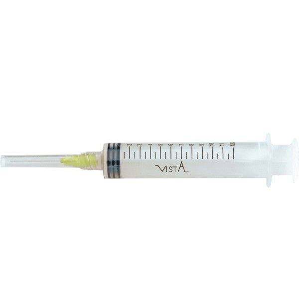 Vista Dental 316117 Appli-Vac Pre-Tipped Syringes 12cc 27ga Yellow 100/Box