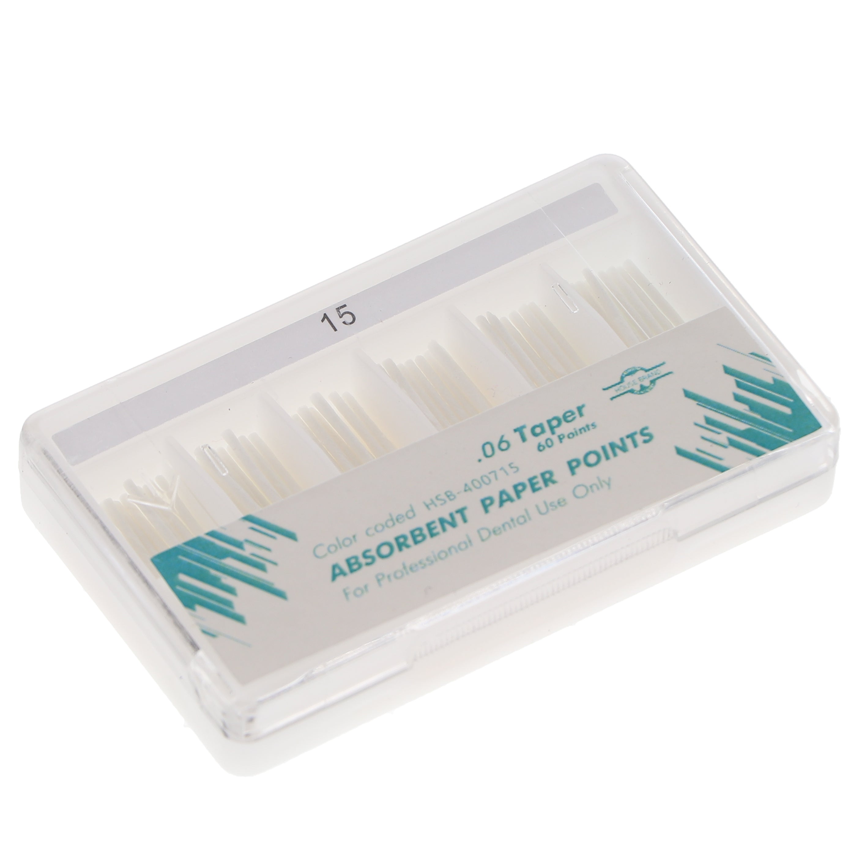 House Brand Dentistry 400715 HSB Absorbent Paper Points .06 Taper #15 60/Pk