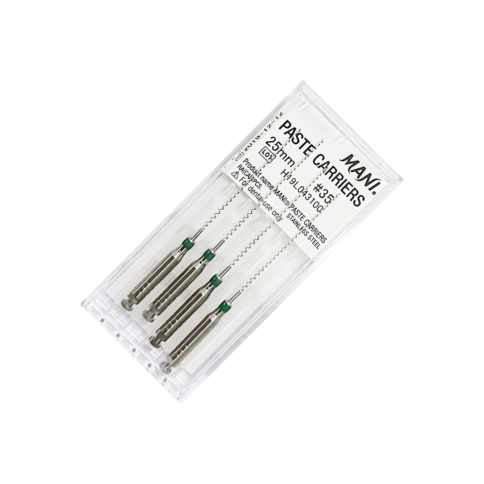Mani PC35 Paste Carriers Stainless Steel Size #35 25mm .02 Taper 4/Pk