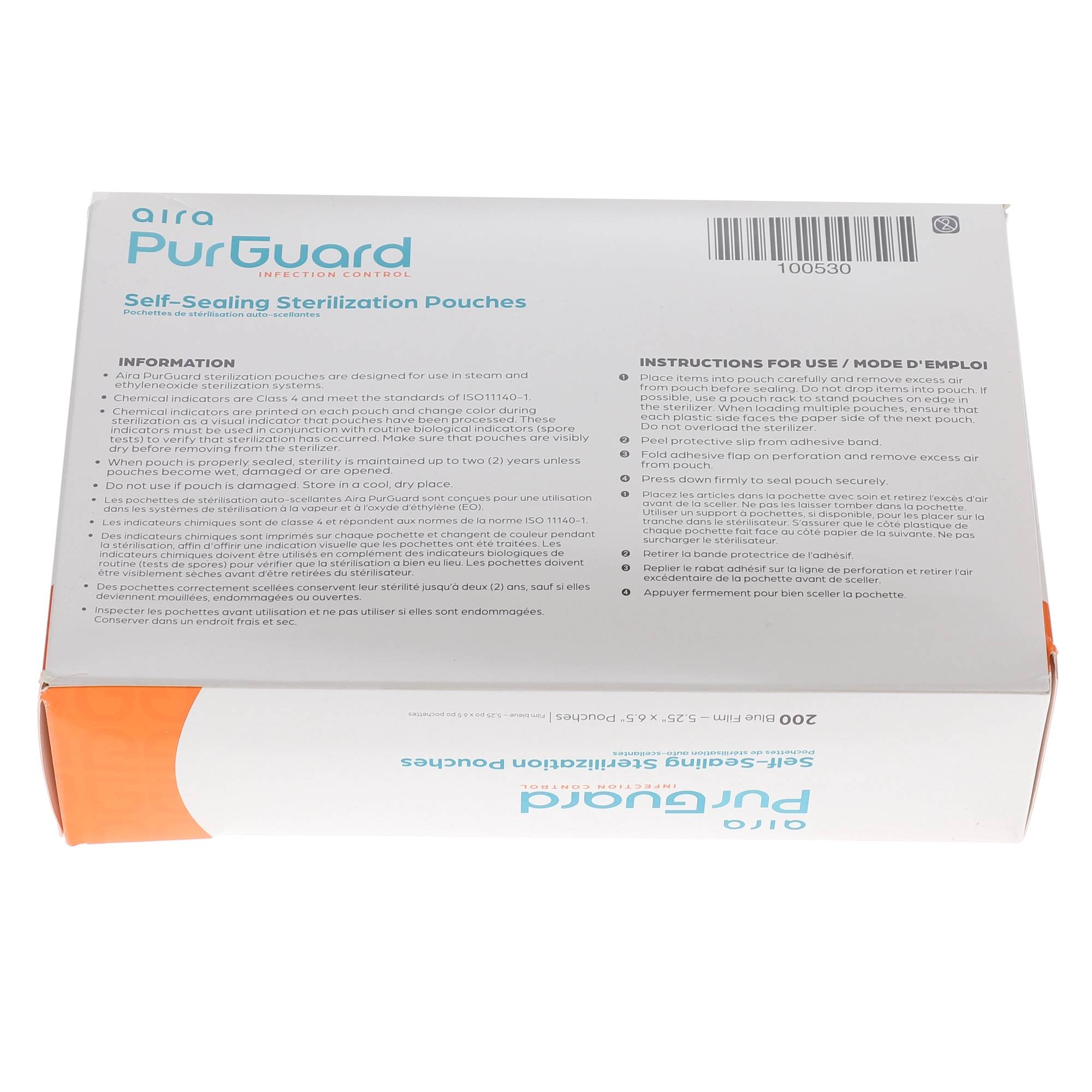Aira 100530 PurGuard Self-Sealing Sterilization Pouches 5.25