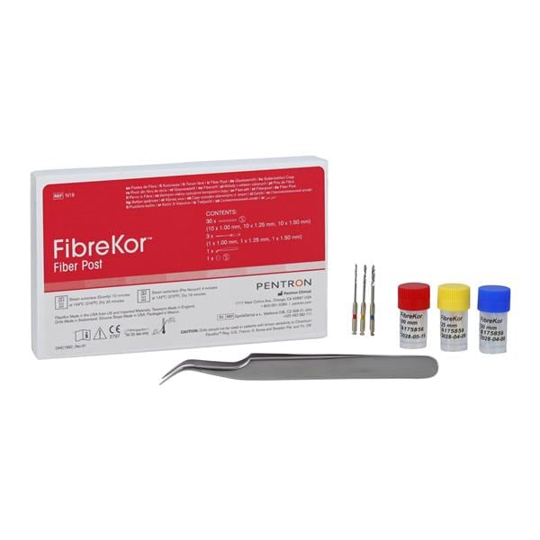Pentron N18 FibreKor Glass Fiber & Resin Endodontic Post System Kit EX ...
