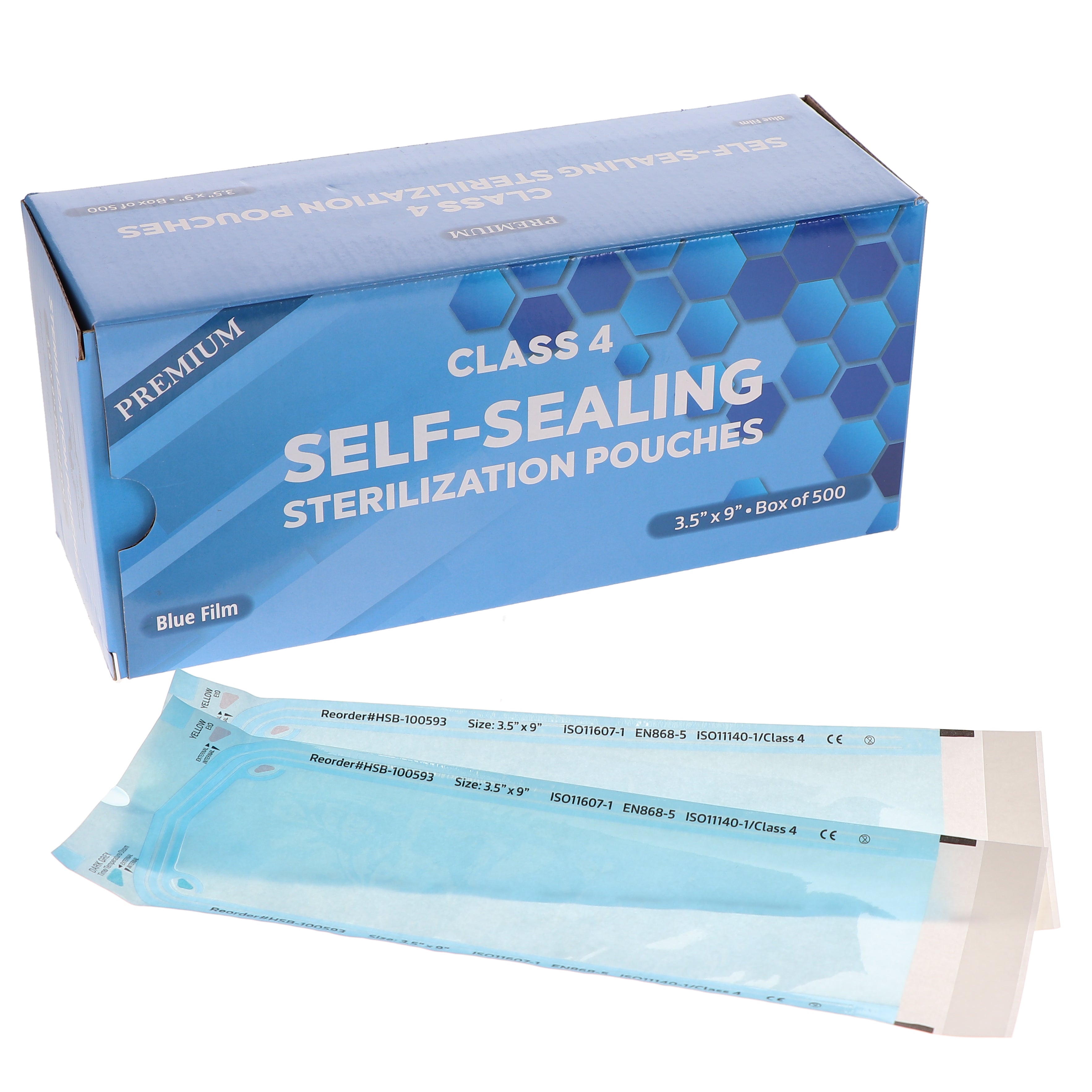 House Brand Dentistry 100593 HSB Self-Sealing Sterilization Pouches 3.50