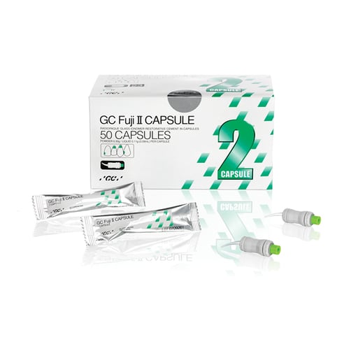 GC 000113 Fuji II Glass Ionomer Restorative Capsules Assorted 50/Bx