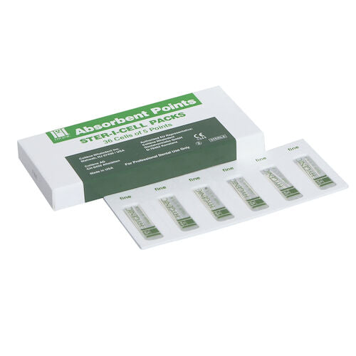 Coltene Whaledent H03205 Absorbent Paper Points Ster-i-Cell 180/Bx Coarse
