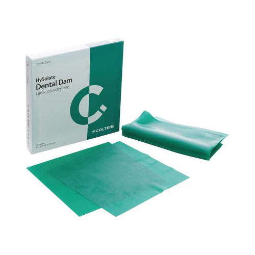 Coltene Whaledent 60034419 HySolate Latex Dental Dam Green Medium 152 X 152 36/Pk H02147 EXP Feb 2026