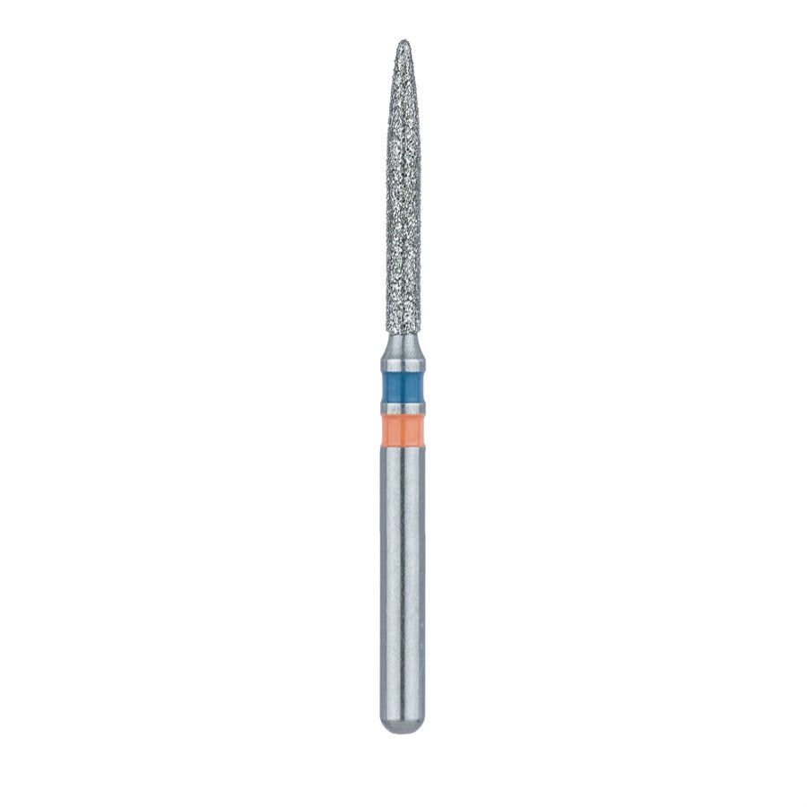 Meisinger Z863-012-FG Zirconia FG Long Flame Medium Grit 1.2mm Diamond Burs 5/Pk