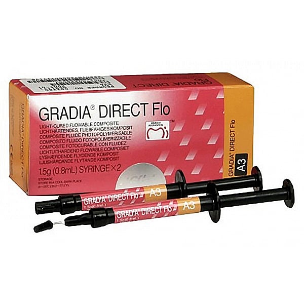 GC 003450 Gradia Direct LoFlo Flowable Composite Restorative Syringes A3 2/Pk 1.3gm