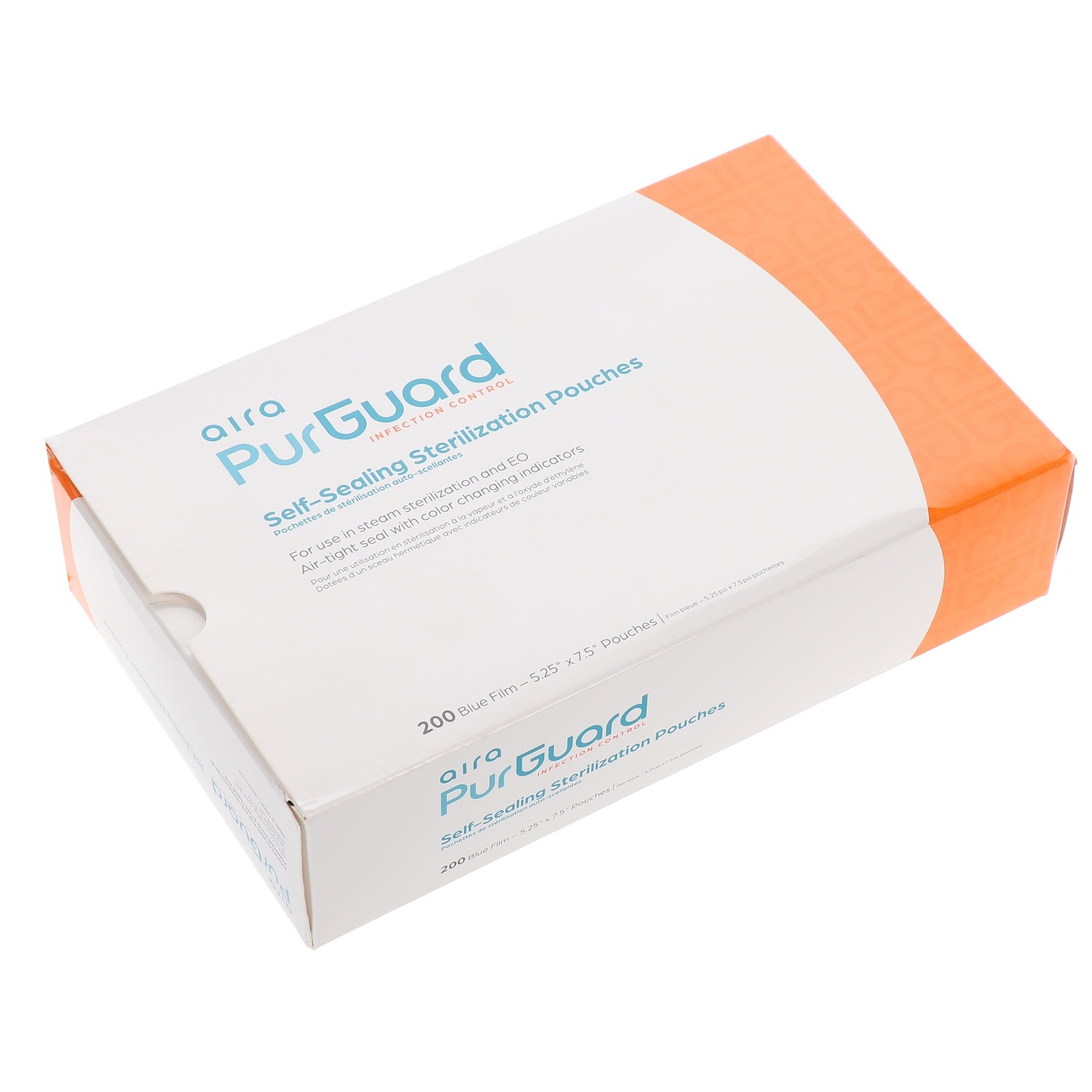 Aira 100547 PurGuard Self-Sealing Sterilization Pouches Paper Blue Film 5.25