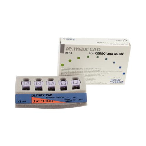 Ivoclar Vivadent 644383 IPS e.max CAD CEREC InLab Blocks LT A16 A1 5/Pk