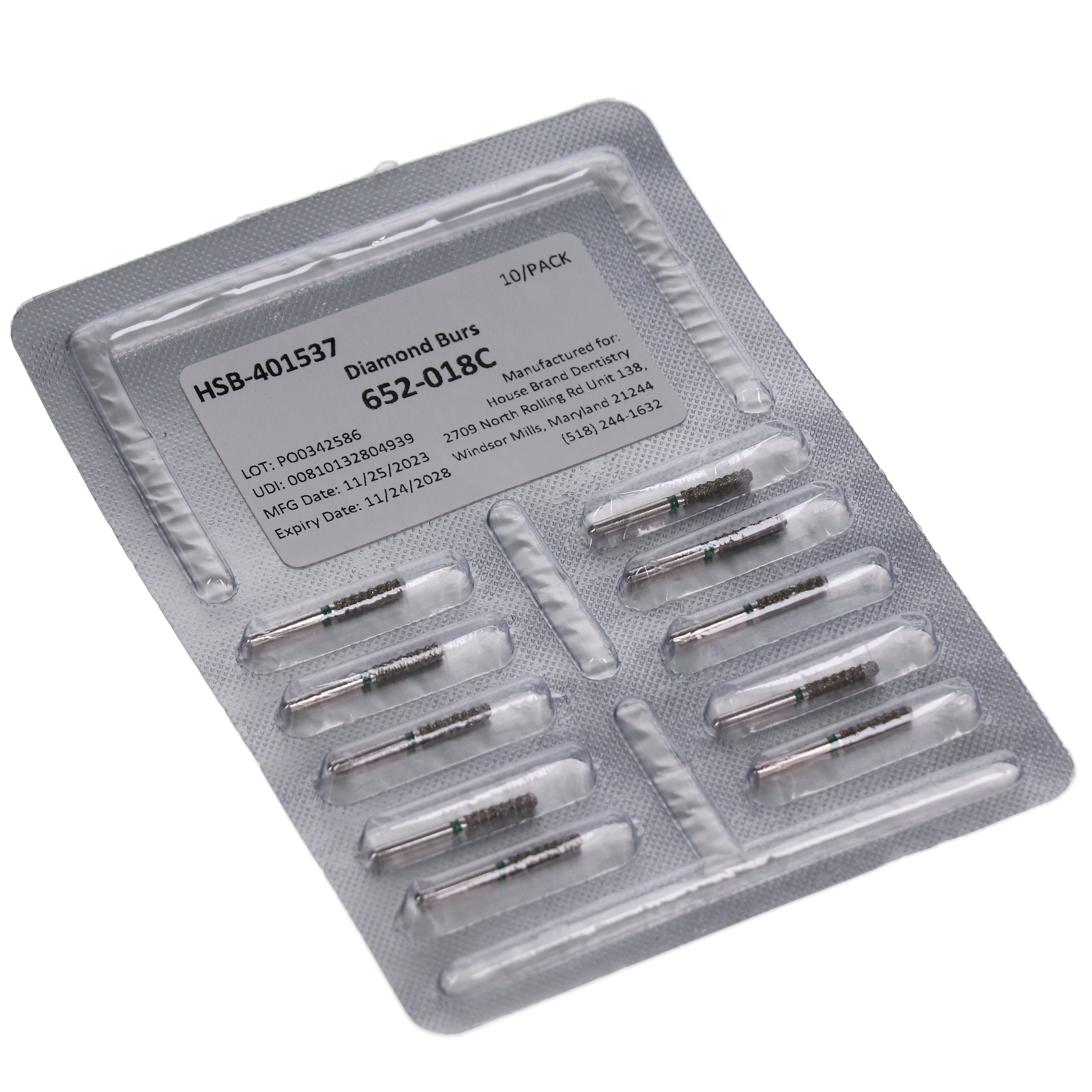 House Brand Dentistry 401537 HSB FG 652-018C Gross Reduction Coarse Grit Diamond Burs 10/Pk