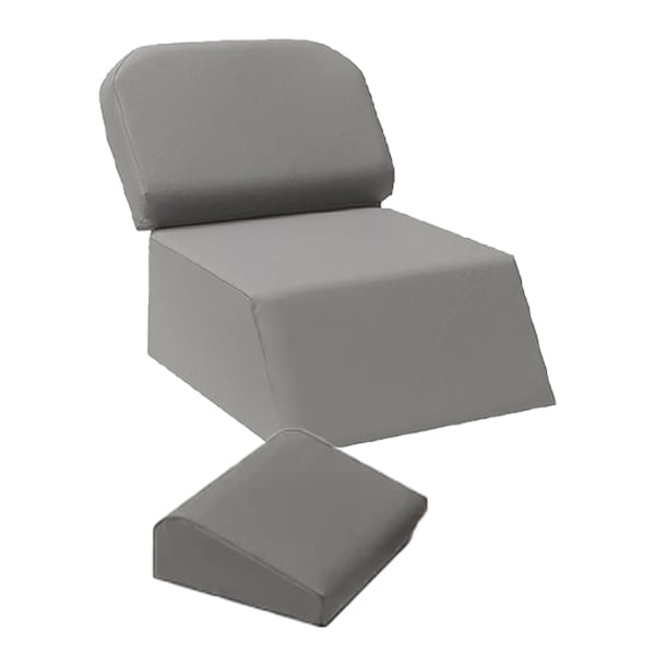Mediposture MDC803-MDC403 Child Booster Seat & Kiddie Headrest Gray Two Piece Combo