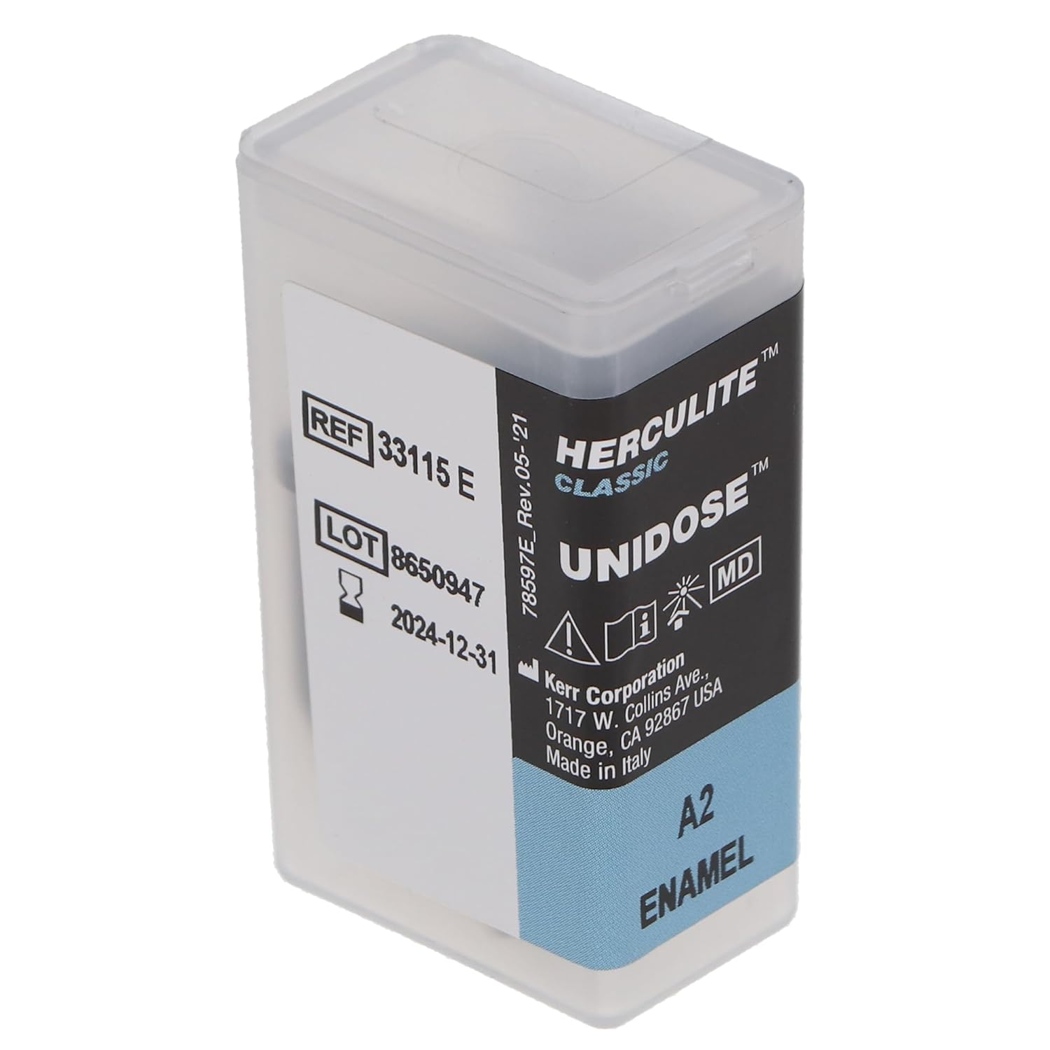 Kerr Dental 33115 Herculite Classic Unidose Compules Enamel A2 0.25 Gm 20/Pk