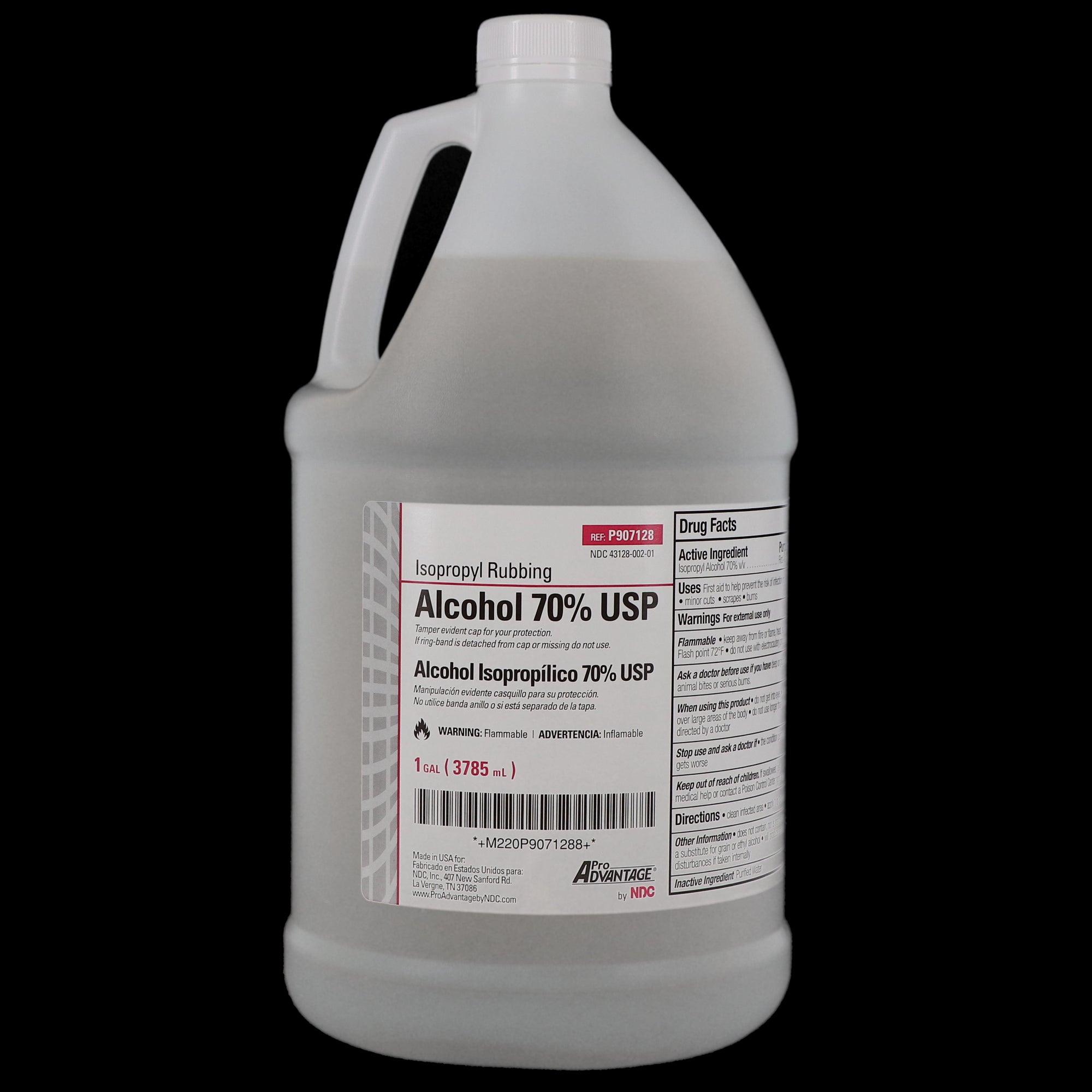 Pro Advantage P907128 Isopropyl Rubbing Alcohol 70% ISO 1 Gallon