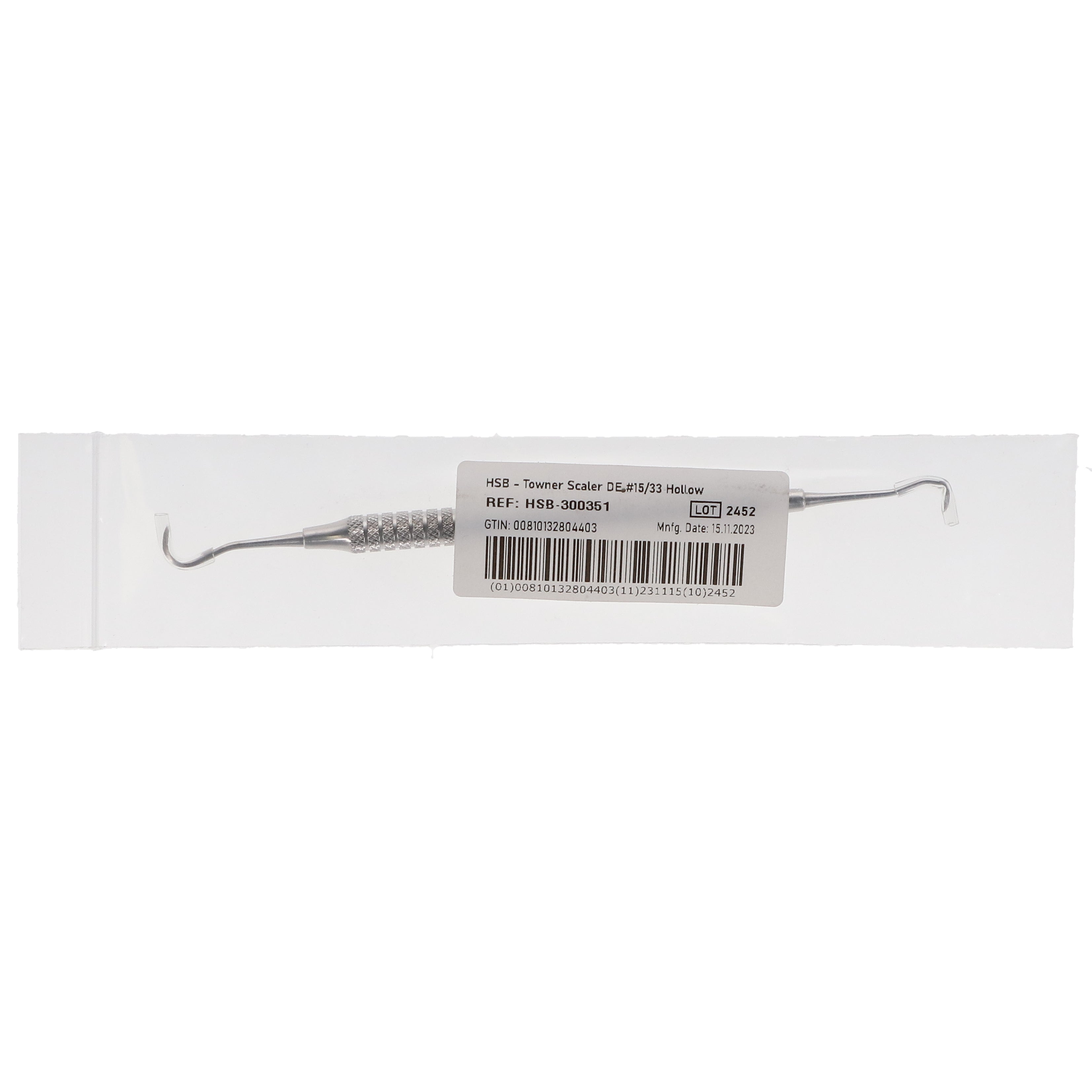 House Brand Dentistry 300351 HSB Double End #15/33 Towner Dental Scaler Hollow Handle