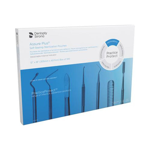 Sultan 83025 Assure Plus Self Sealing Sterilization Pouches 12 X 18 100/Bx EXP Feb 2026