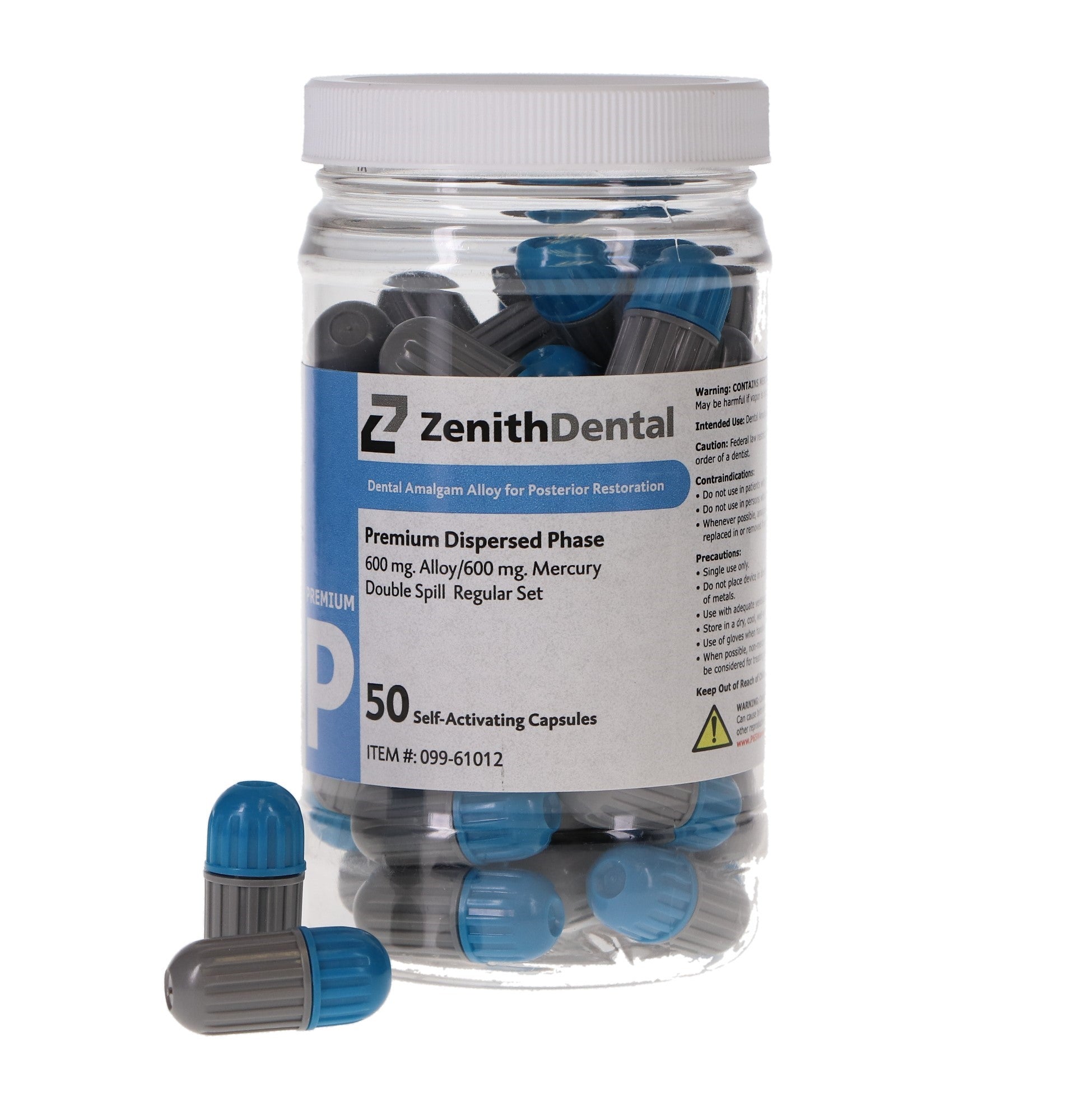 DMG 61012 Zenith Premium Dispersed Phase Alloy Capsules 2 Spill Regular Set 50/Pk 600mg