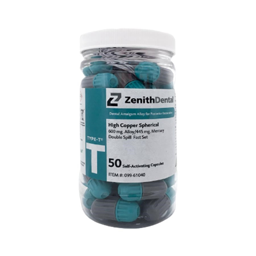 DMG 61040 Zenith Type T High Copper Alloy 2 Spill Amalgam Capsules 50/Pk 600 mg