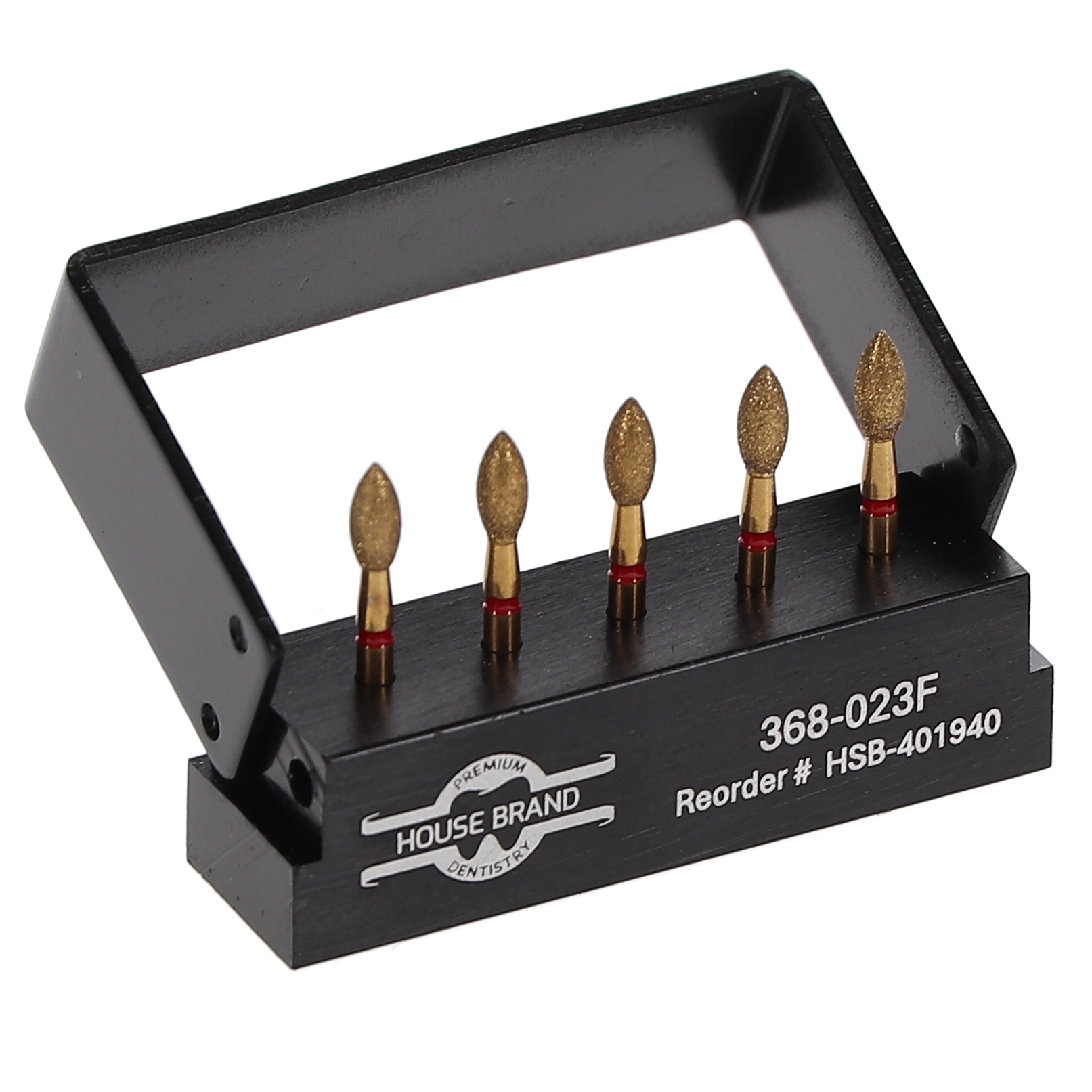 House Brand Dentistry 401940 HSB FG 368-023F Precision Zirconia Football Fine Grit Diamond Burs 5/Pk