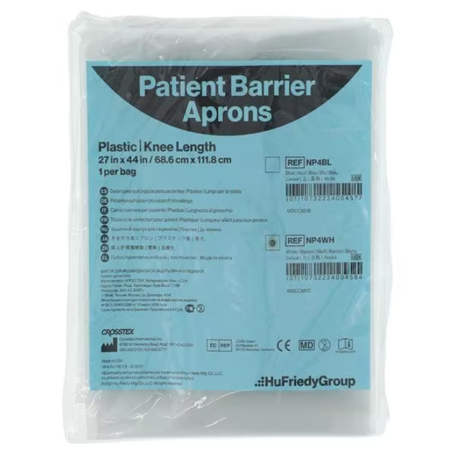 Crosstex NP4WH Plastic Dental Patient Bib Knee Length 27