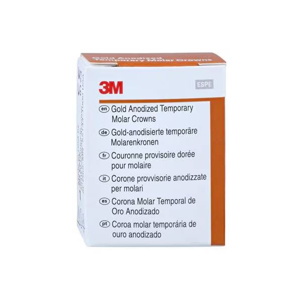 3M Solventum 40312 Unitek Crowns Anodized Gold 1st Molar Upper Left #2 5/Bx
