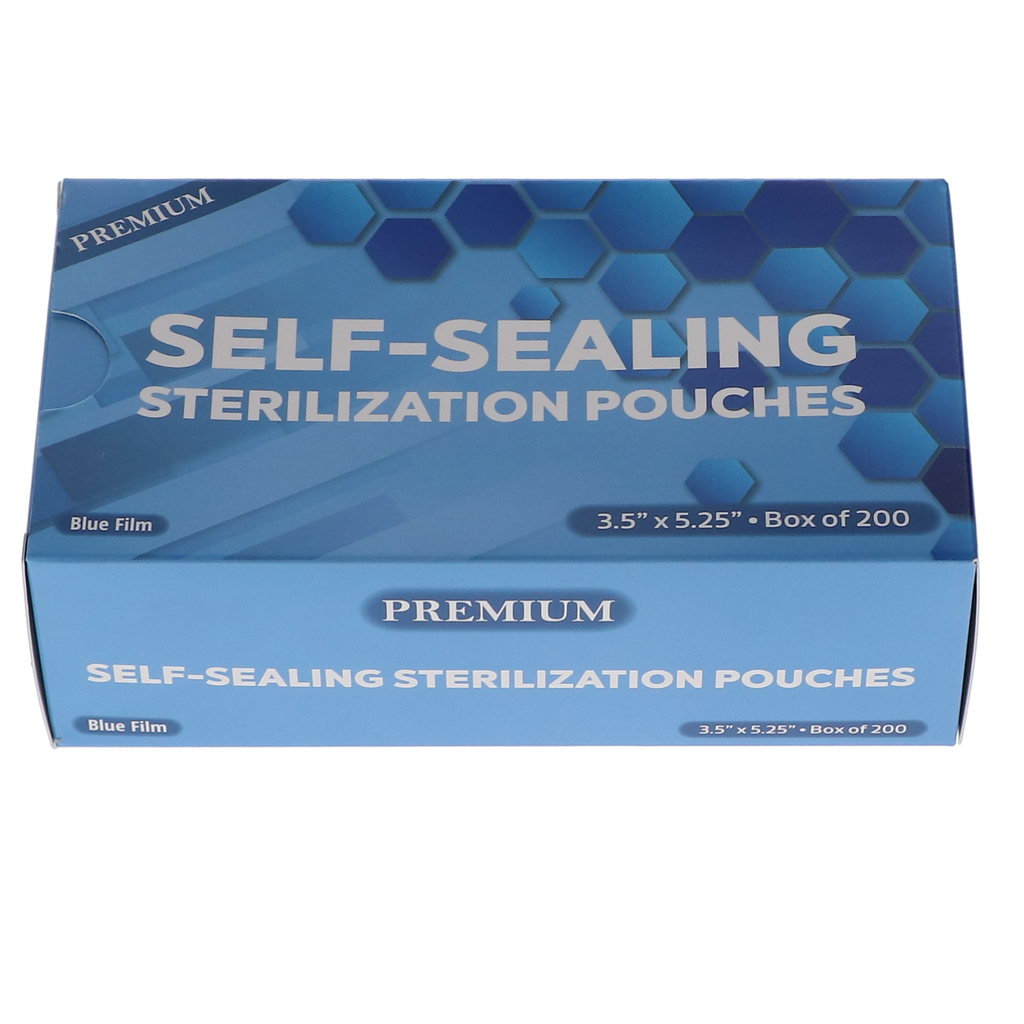 House Brand Dentistry 100522 Self-Sealing Sterilization Pouches 3.50" x 5.25" Paper/Blue Film 200/Bx