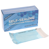 House Brand Dentistry 100519 Self-Sealing Sterilization Paper/Blue Film Pouches 3.50" x 5.5" 200/Bx