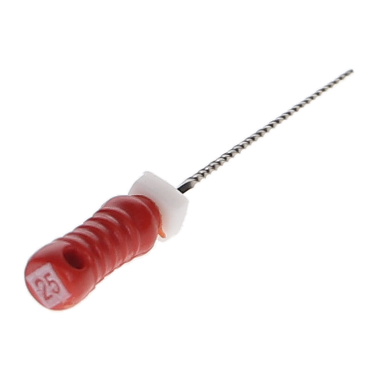 House Brand Dentistry 400106 HSB Endodontic K-Files 21mm #25 Red Stainless Steel 6/Pk