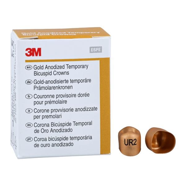 3M Solventum 940524 Unitek Crowns Gold Anodized 1st Bicuspid #4 Upper Right 5/Bx