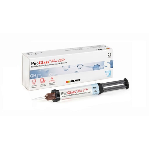 Silmet 17P9AUN-C ProGlass Plus CEM RMGI Dental Cement Automix Syringe 9gm