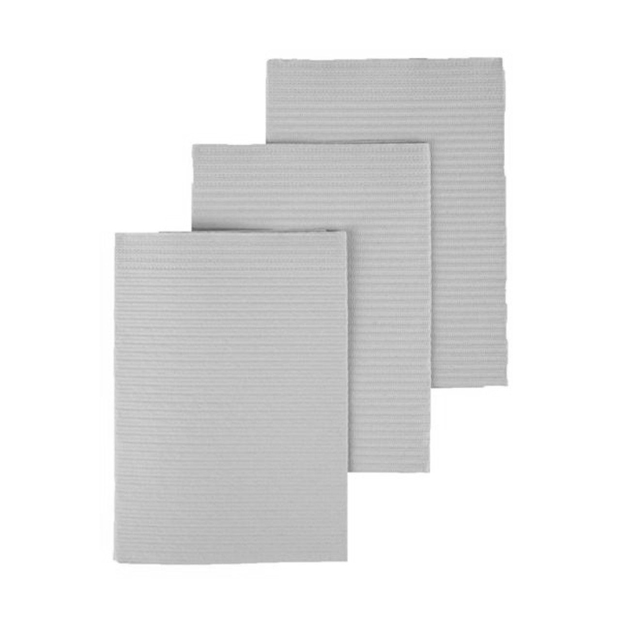 Quala WPADCPSI Polyback Dental Patient Bib Towels 3-Ply + Poly Silver Grey 500/Cs