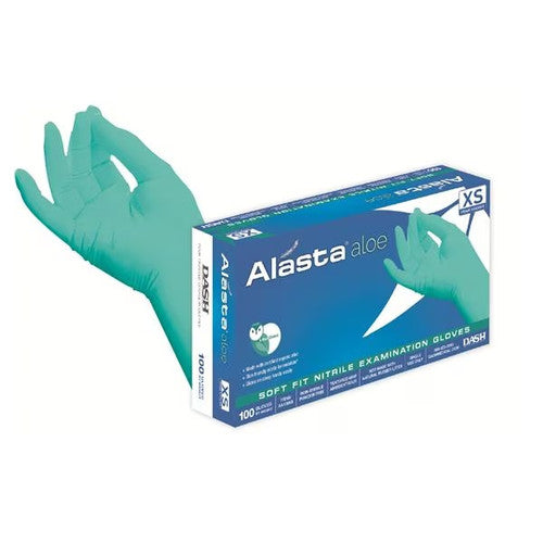 Dash Medical AA100XS Alasta Aloe Nitrile Gloves Powder Free Extra Small 100/Bx