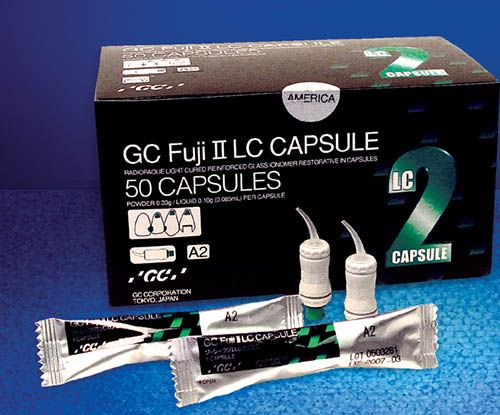 GC 000141 Fuji II Light Cure Glass Ionomer Restorative Capsules A3.5 50/Pk EXP Dec 2024