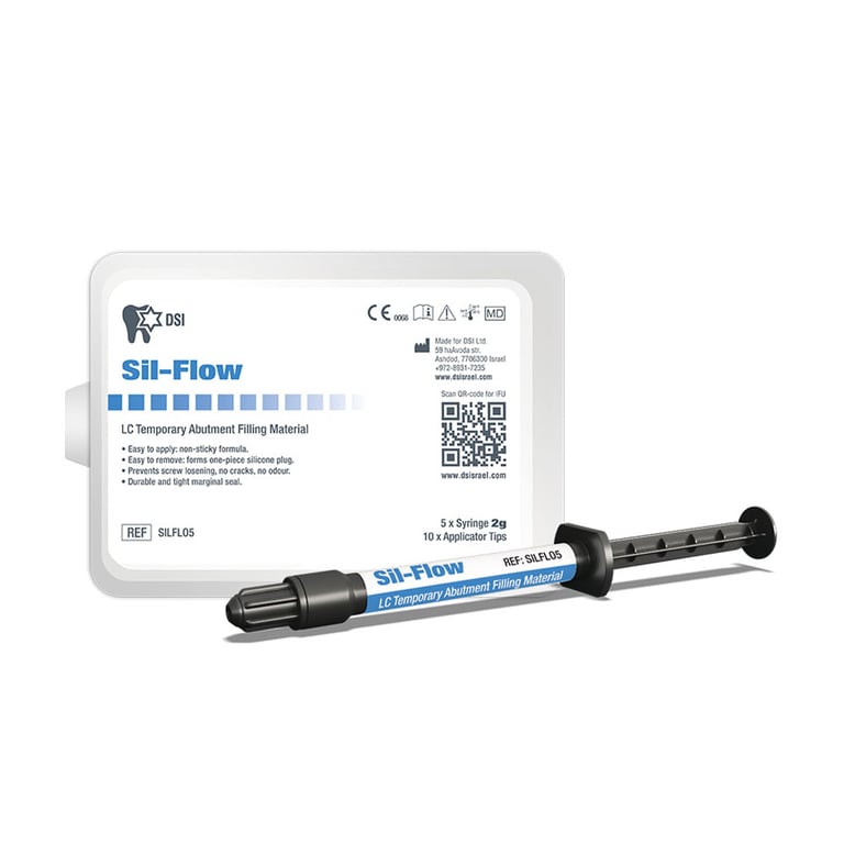 DSI SILFLO5 Sil-Flow Light-Cured Temporary Abutment Filling Material 5/Pk 2gm