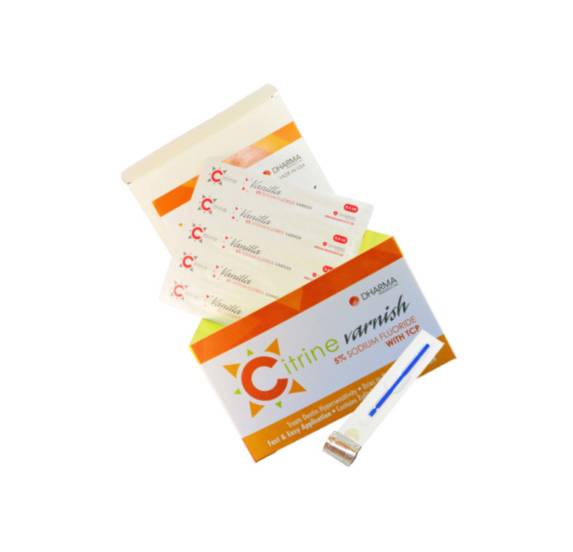 Dharma Research 56-00203 Citrine Dental Varnish Vanilla Cake 5% Fluoride 200/Pk 0.4mL