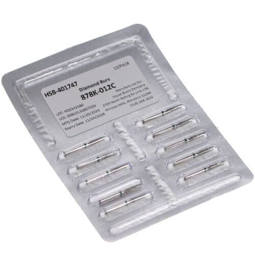 House Brand Dentistry 401747 HSB FG 878K-012C Curettage Coarse Grit Diamond Burs 10/Pk