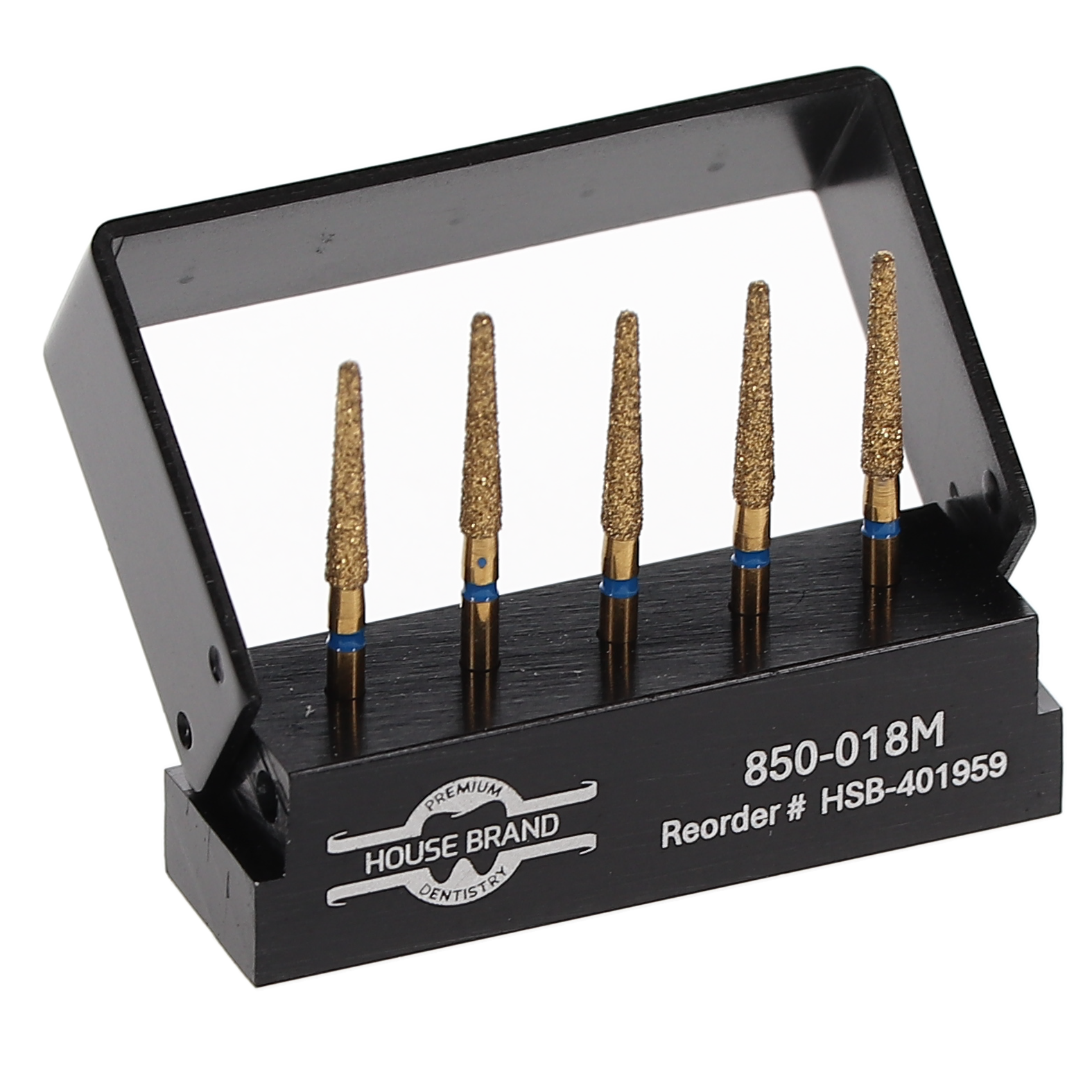 House Brand Dentistry 401959 HSB FG 850-018M Precision Zirconia Medium Grit Diamond Burs 5/Pk