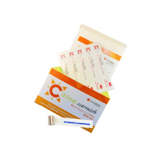 Dharma Research 56-00203 Citrine Dental Varnish Vanilla Cake 5% Fluoride 200/Pk 0.4mL