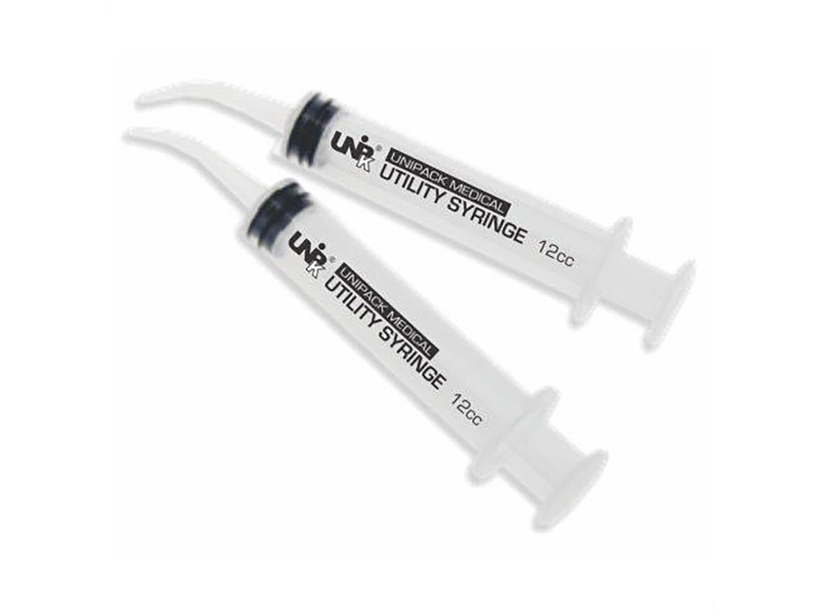 Dukal URS-55112 Utility Dental Syringes Curved 12cc 50/Bx