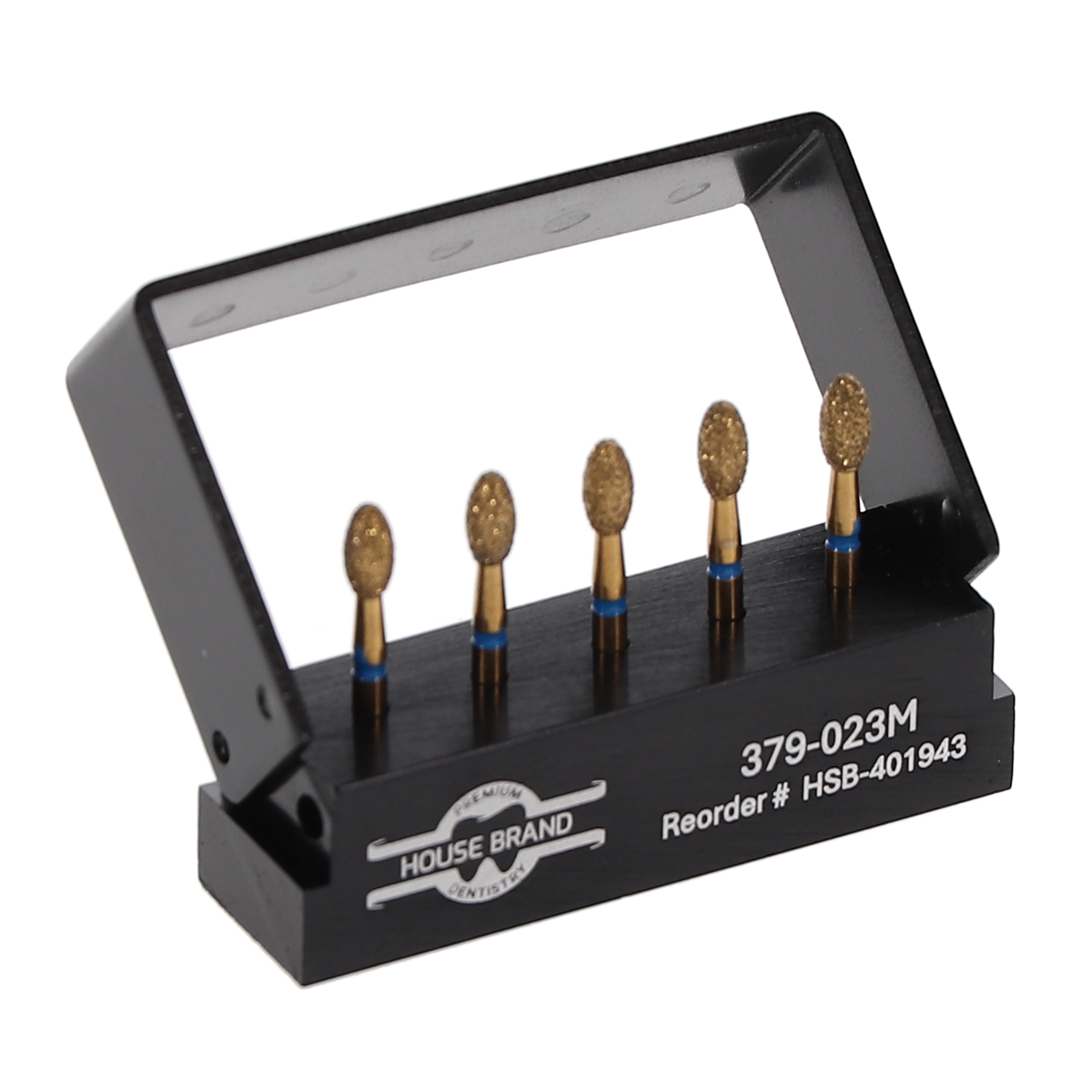 House Brand Dentistry 401943 HSB FG 379-023M Precision Zirconia Football Medium Grit Diamond Burs 5/Pk