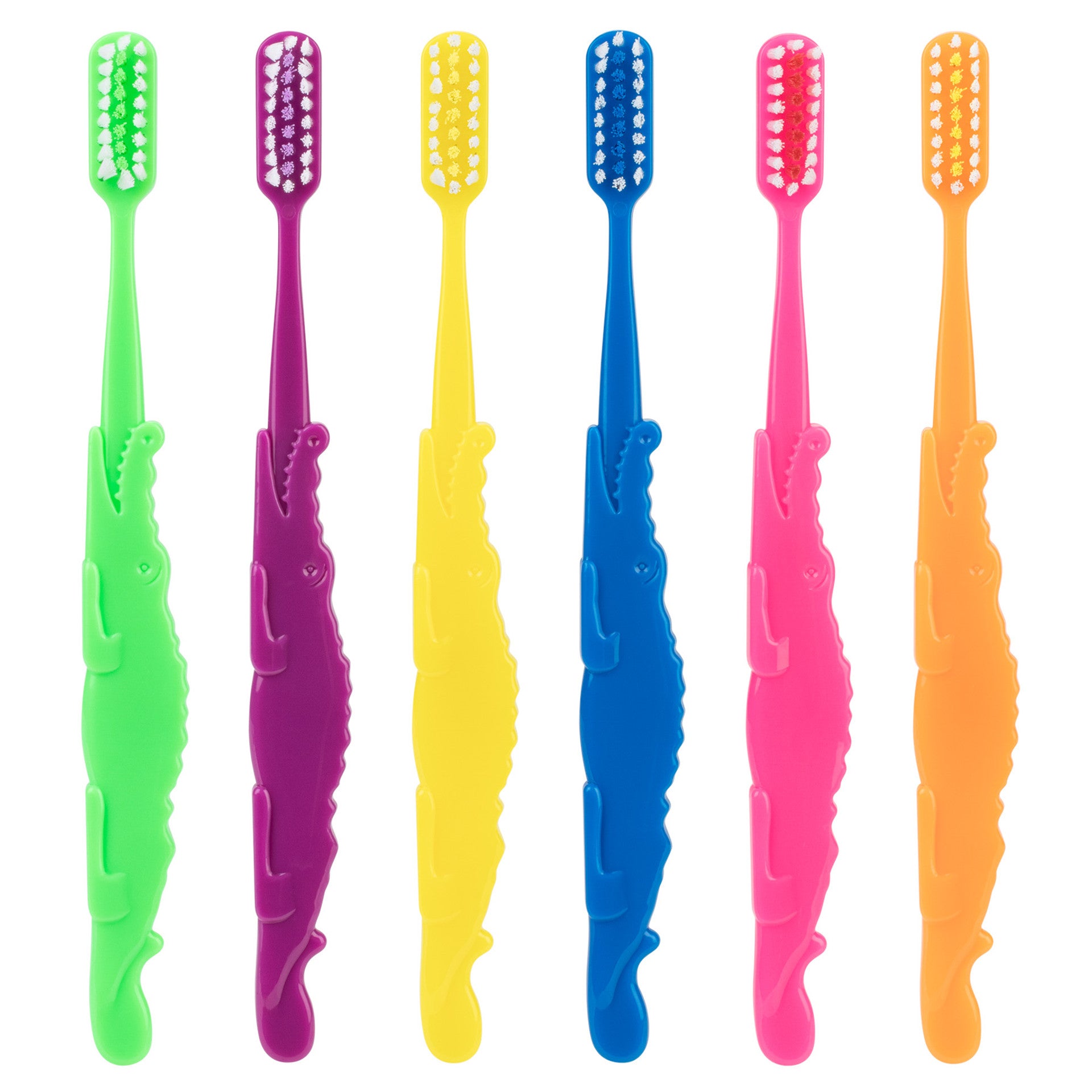 Practicon 7045210 Alligator Handle Child Toothbrushes Narrow Neck & Classic Head Soft 144/Pk