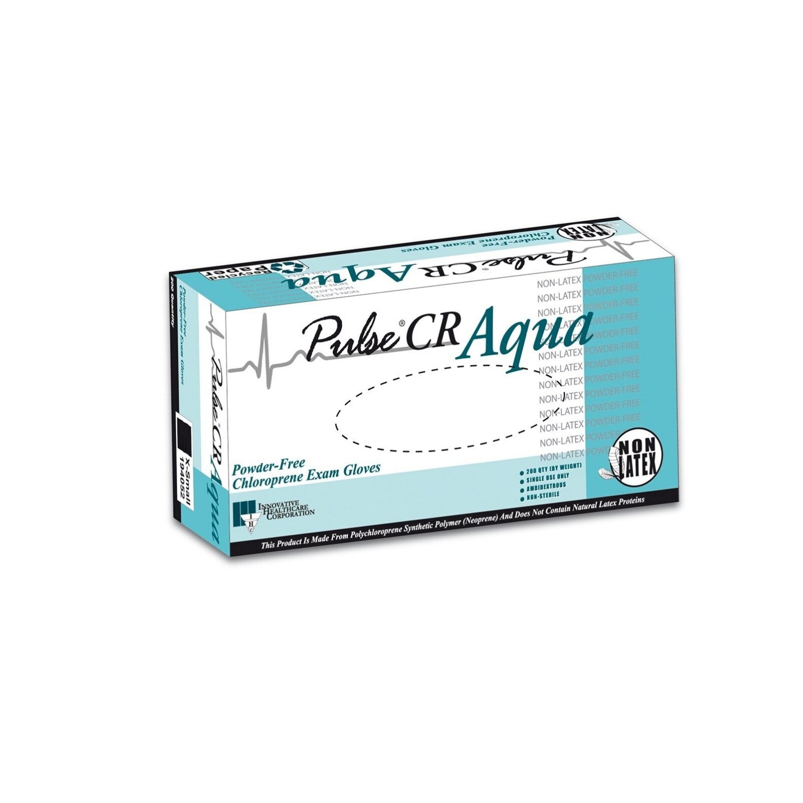 Innovative Healthcare 194202 Pulse CR Polychloroprene Gloves Medium Aqua 200/Bx