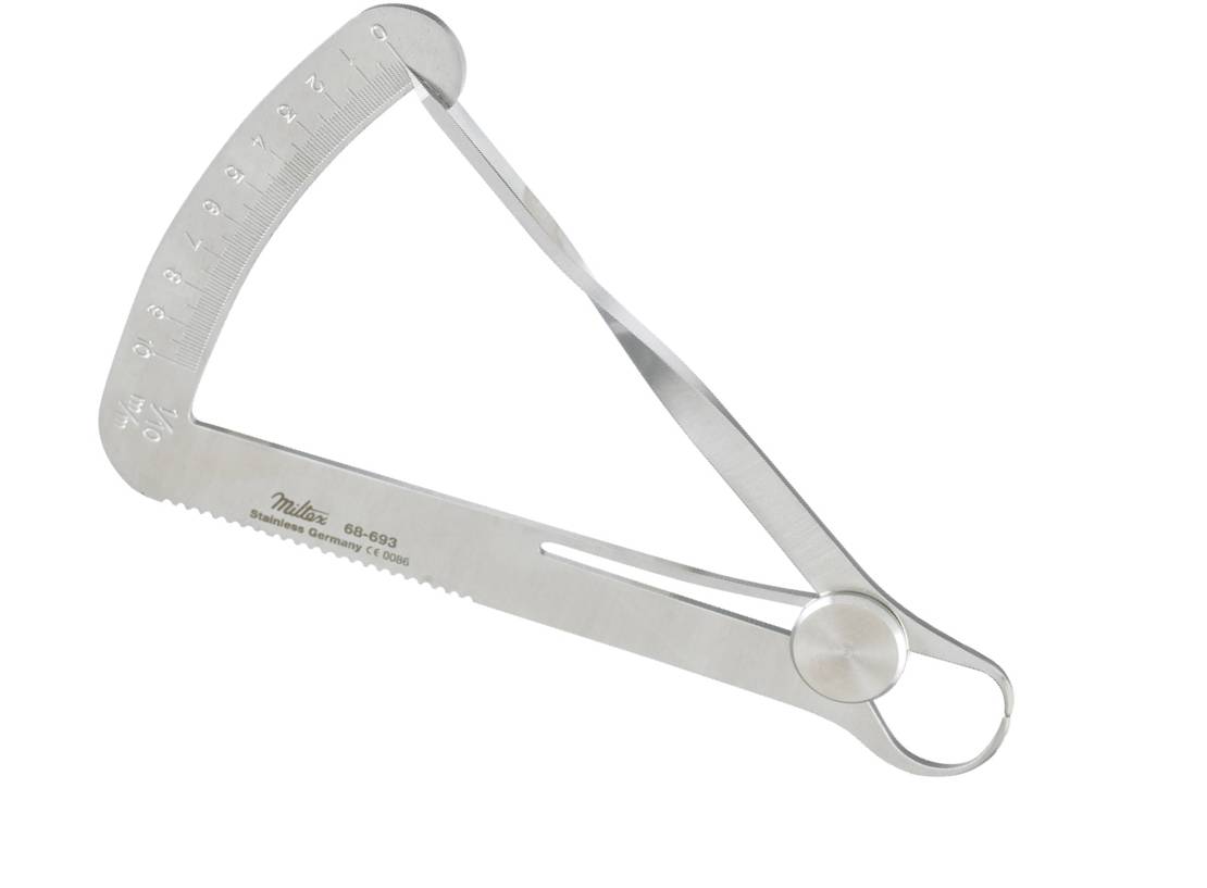 Miltex Instrument 68-693 Iwanson Crown Gauge Spring Caliper Stainless Steel