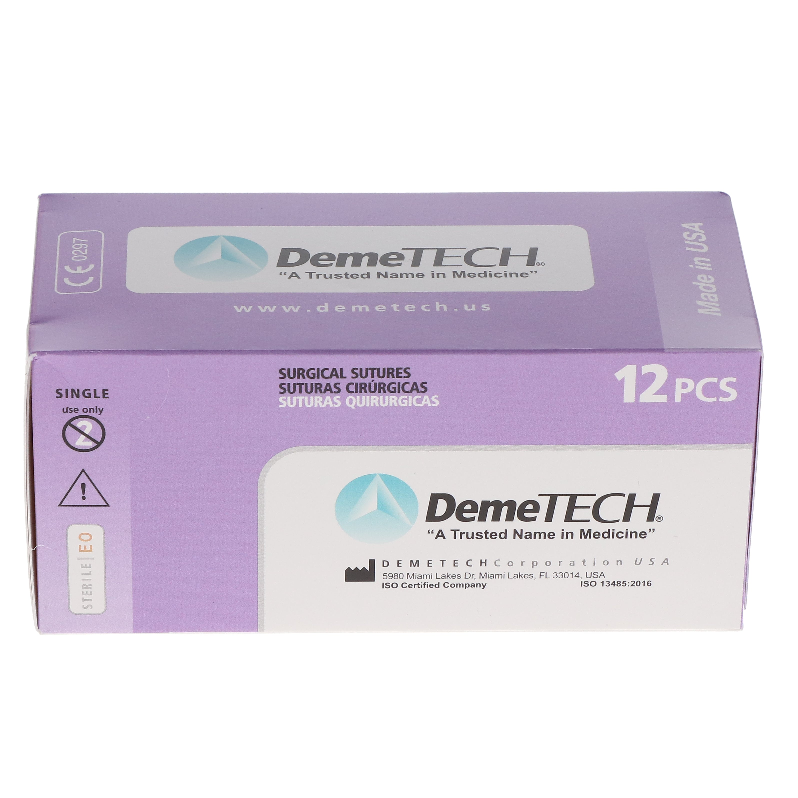 House Brand Dentistry 103121 HSB Polyglactin Violet Precision Point Reverse Cutting Sutures 45cm 4/0 13mm 3/8 Circle 12/Bx