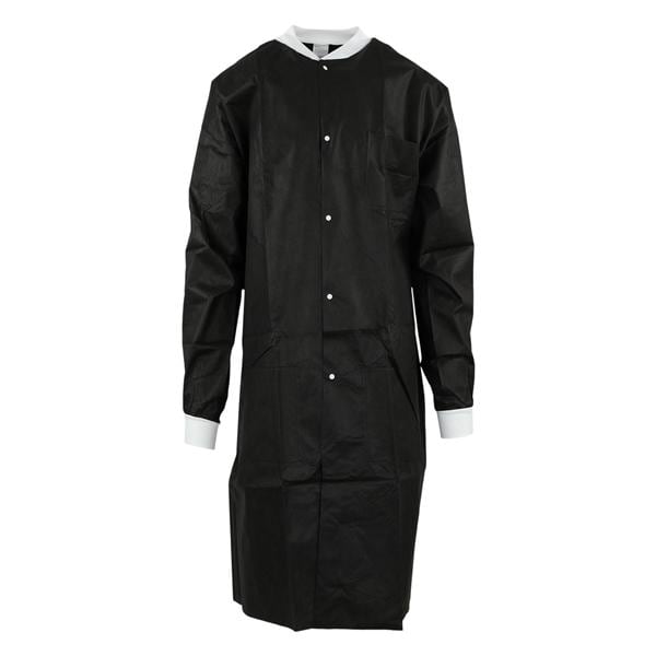 Medicom 8119-D SafeWear Hi-Perform Lab Coat Black Extra Large 12/Pk
