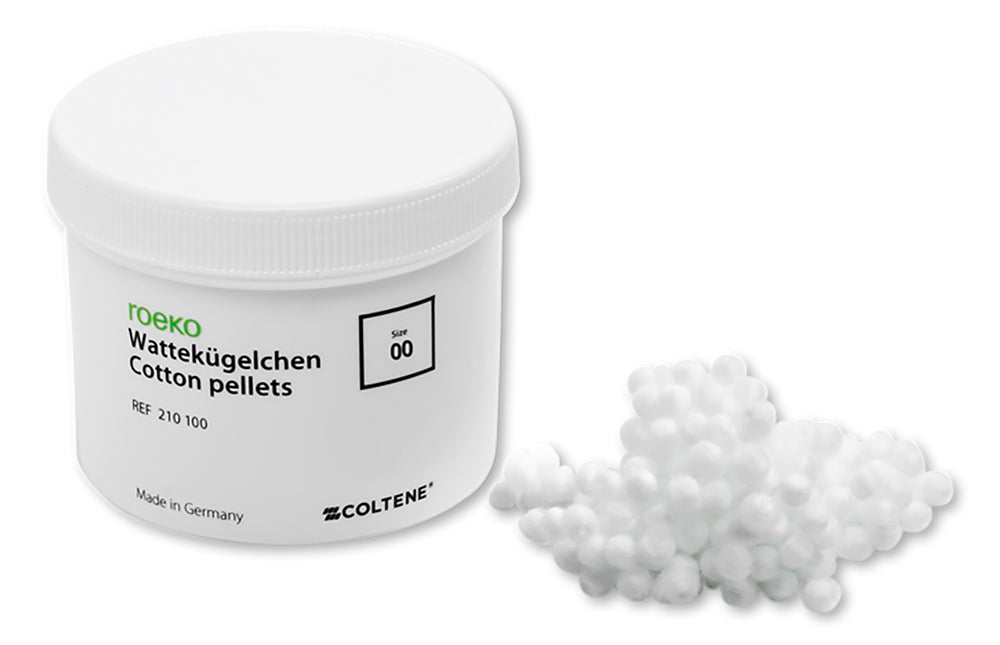 Coltene Whaledent 210100 Roeko Cotton Pellets Size #00 4.0mm Uniform Size 4.0gm Jar