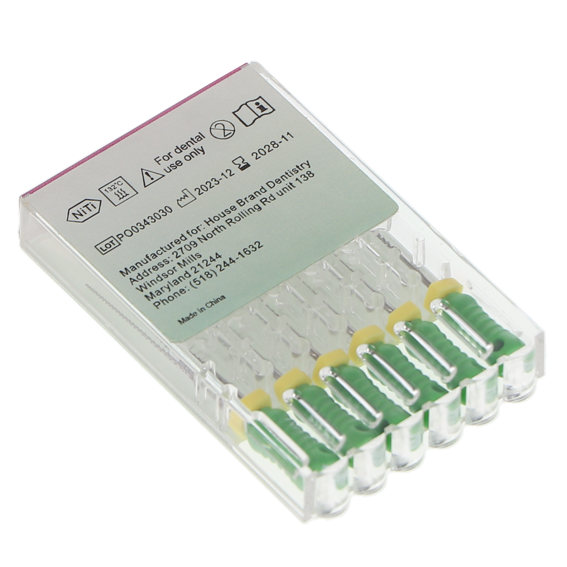 House Brand Dentistry 400323 HSB Endodontic K-Files NiTi 25mm #35 6/Pk