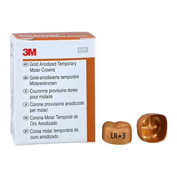 3M Solventum 940443 Unitek Crown Gold Anodized 2nd Molar #3 Lower Right 5/Bx