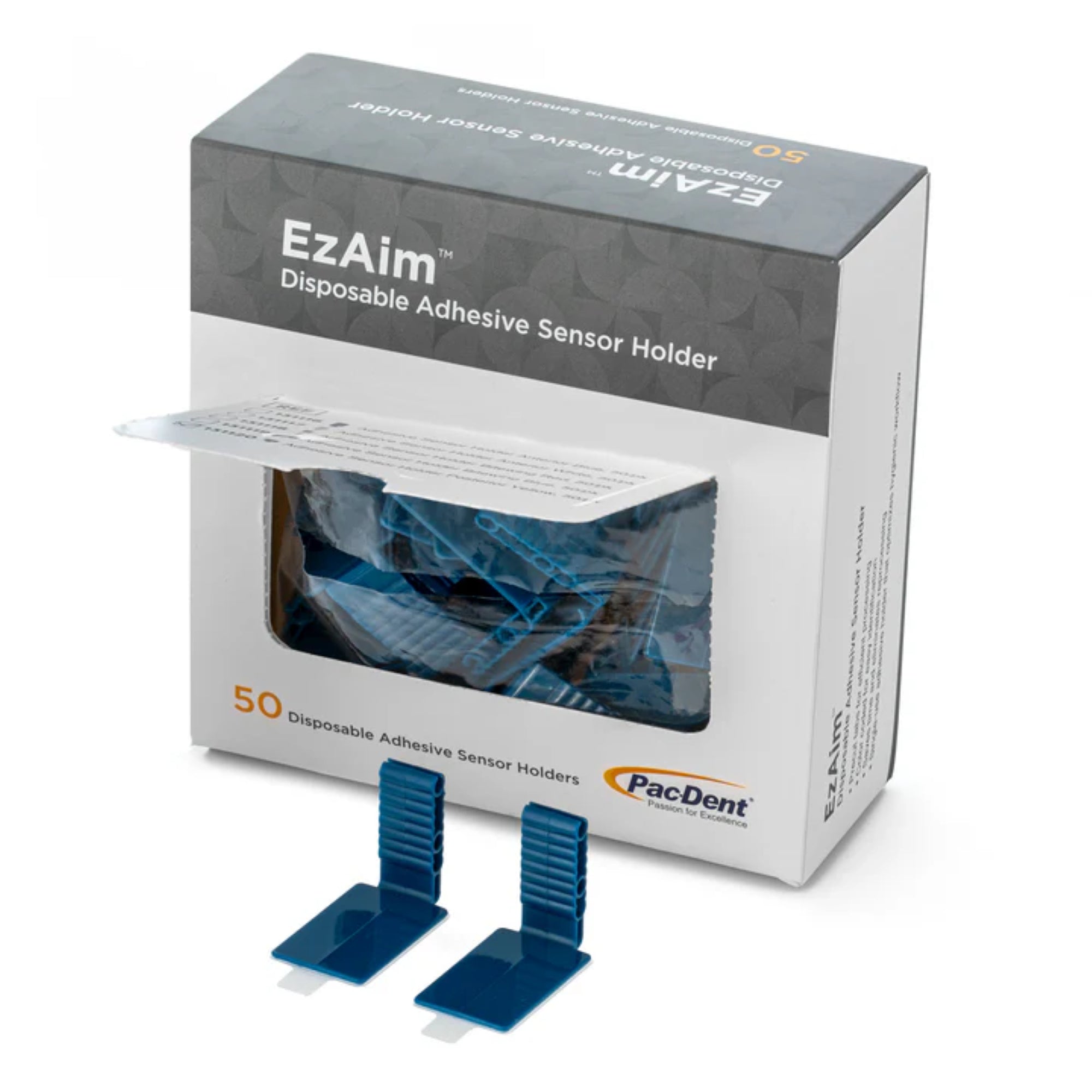 Pac-Dent 131116 Ez Aim Individually Cut Adhesive Sensor Holder Anterior Blue 50/pk